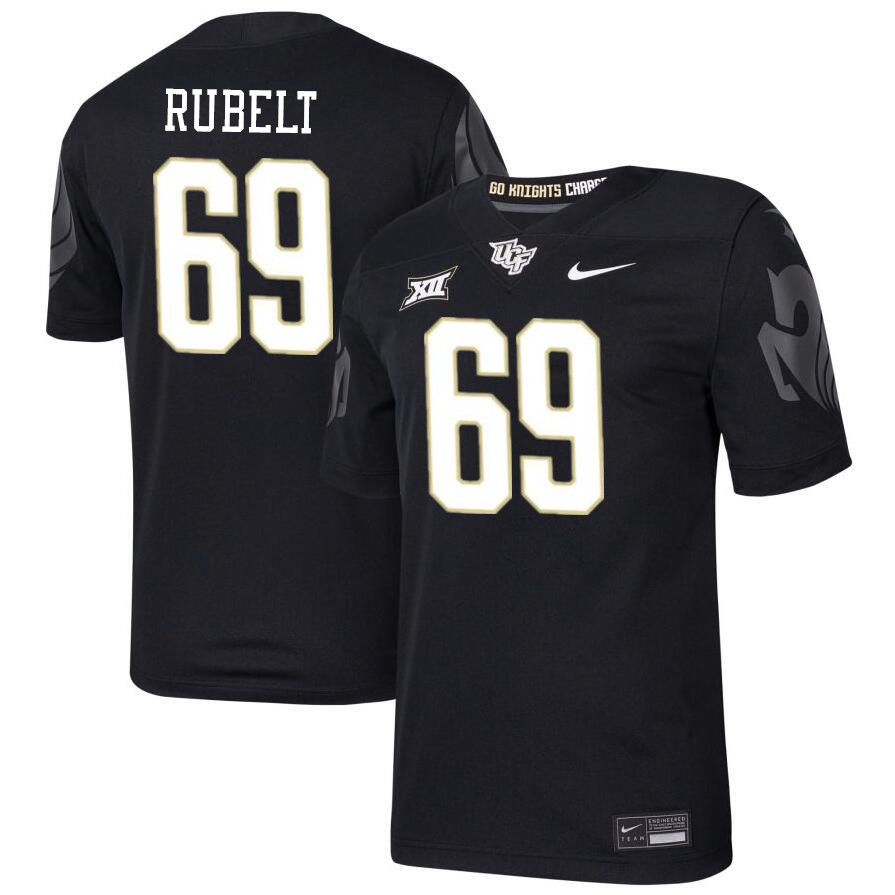 Men #69 Paul Rubelt UCF Knights Big 12 Conference College Football Jerseys Stitched-Black